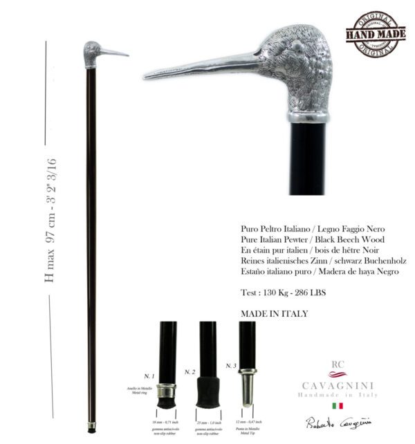 bastone intero nero Bastone da passeggio Beccaccia