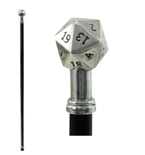bastone intero nero LOGO Walking stick Nut 20 faces