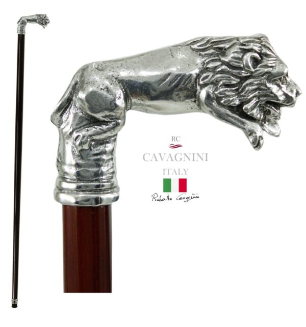 bastone intero nero modificato Walking stick Lion whole