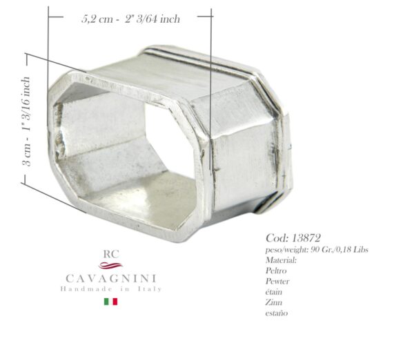 Medidas de 13872 Conjunto de 6 carpetas hexagonales de servilletas