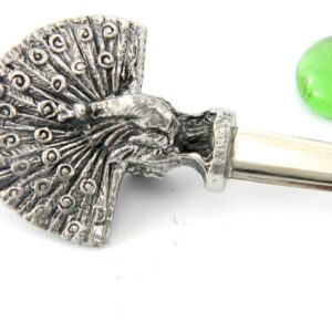 Tagliacarte Pavone, in peltro e acciaio inox
