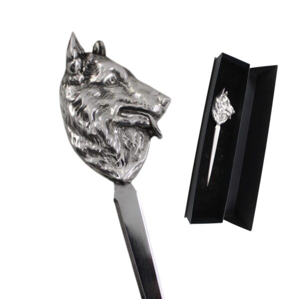 Tagliacarte Lupo, in peltro e acciaio inox