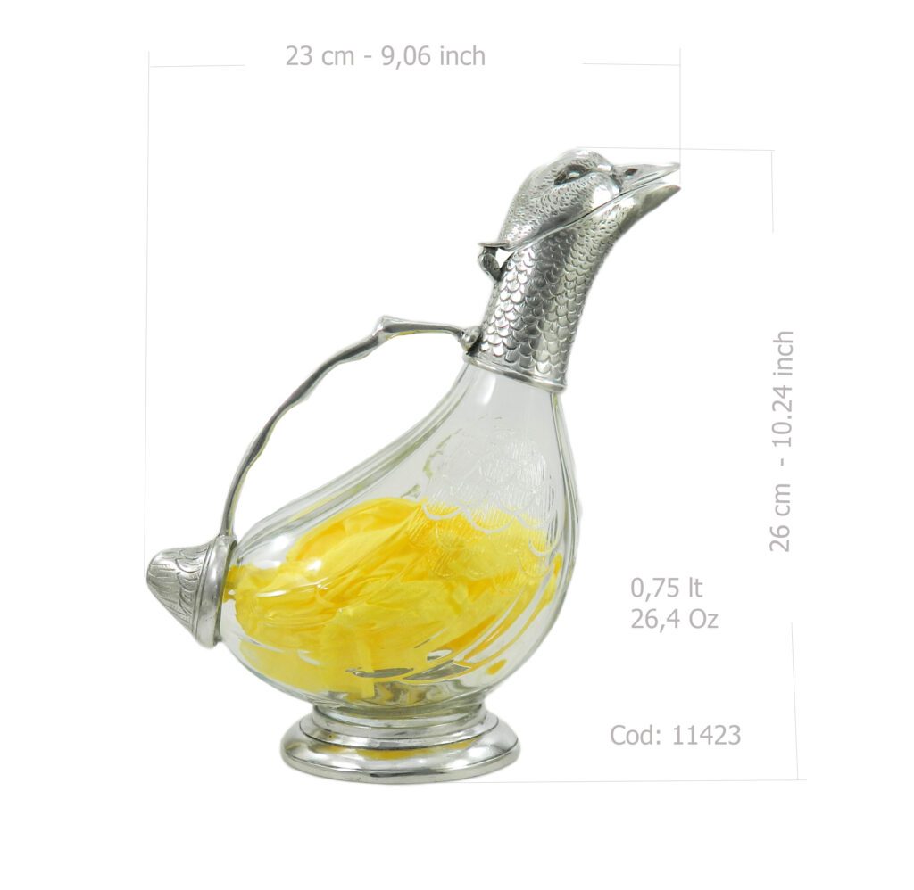 Bouteille en étain Cavagnini en forme de poulet