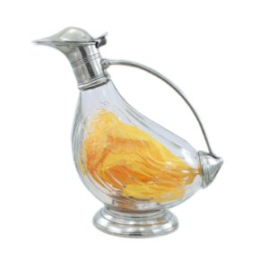 Bottiglia Decanter "Papera" in Vetro e Peltro Artigianale – 750 ml