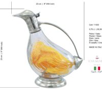 f79205888 Bottiglia Decanter "Papera" in Vetro e Peltro Artigianale – 750 ml