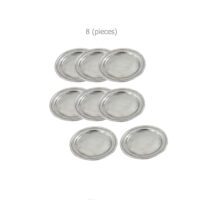 Juego de 8 posavasos de peltre modelo redondo