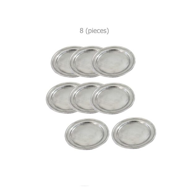 Juego de 8 posavasos de peltre modelo redondo