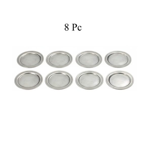 Juego de 8 posavasos de peltre modelo redondo