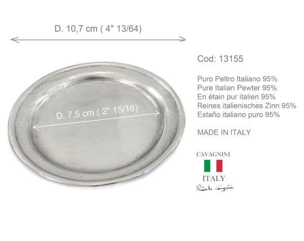Juego de 8 posavasos de peltre modelo redondo